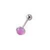 Anillo para la lengua de acero inoxidable con rosca externa, con diseño de chica sexy caliente, con gota de aceite y estrella brillante, con piedra natural, para cruzar fronteras, Flash Sexy