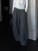 Pantalones de chándal anchos de pierna acampanada con tono gris de alta gama Han Xun para mujer 2026 Otoño Cubre cadera forma de pera Pantalones largos casuales 27520