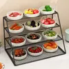 Estante multicapa para preparación de alimentos para restaurantes, estante de almacenamiento para platos y utensilios, solución de almacenamiento para encimeras de restaurante