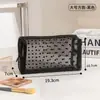 Bolsa de Maquiagem de Malha em Formato de Coração Transfronteiriça, Bolsa Portátil para Armazenamento de Artigos de Higiene Pessoal, Bolsa para Armazenamento de Batom, Bolsa Simples para Maquiagem de Viagem