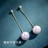 Aretes largos de borla de perlas con cuentas de diamantes, aguja de plata S925, estilo coreano, nuevos, aretes de diosa de una o dos piezas, venta al por mayor