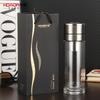 Vaso de Cristal Huaxiang 2230, Taza para Coche de Apertura Rápida con un Dedo, Vidrio de Borosilicato Espeso de Doble Capa para Hombre, Regalo para Hombre