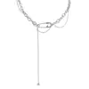Corea del Sur Dongdaemun simple retro cadena de metal pin enrollado collar personalidad femenina celebridad de internet temperamento cadena para la clavícula