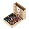 Taza de cerámica simple con cambio de horno para oficina en casa, taza de té con regalo hecho a mano, juego de té kung fu, taza de té, caja de regalo portátil