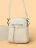 Bolsas de Nicho para Mulheres 2025 Nova Bolsa para Mãe de Meia-Idade Bolsa Transversal Simples de Couro Macio para Celular Feminino Bolsa Quadrada Pequena Casual