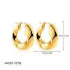 Brincos de Argola de Ouro 18K Transfronteiriços Europeus e Americanos Argola Simples Torcida Argolas Geométricas Brilhantes Brincos Bv Retrô