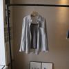 [Bi Zheng] Nova Coleção Primavera/Verão 2025 Estilo K Popular Conjunto de Duas Peças Camisola Camisa com Proteção Solar para Mulheres 3868