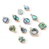 Colgante Jingde Jewelry de Concha de Abulón Natural Microincrustado con Borde Dorado Alta Retención de Color Accesorios para Pulsera, Collar, Pendiente DIY