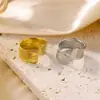 Anillo de Acero de Titanio con Textura Irregular Martillada de Moda para Mujer, Anillo Abierto Exagerado, Pequeños Accesorios de Yiwu