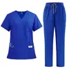 Trajes de quirófano de manga corta, batas quirúrgicas, uniformes para el personal médico y de enfermería de hospitales de mascotas, conjuntos de ropa de trabajo para hombres y mujeres