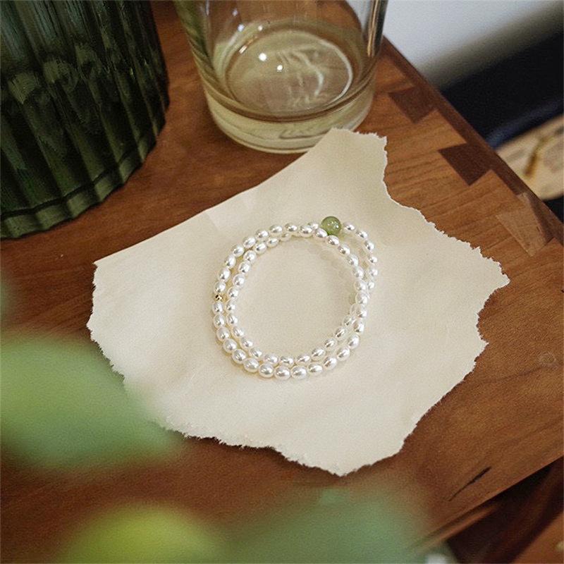 天然淡水珍珠和田玉手链女14K注金时尚玉石小米珠珍珠新中式手饰