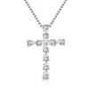 Collar con colgante de cruz feliz estilo coreano colgante de diamante completo en forma de pera collar de plata personalidad moderno cadena para la clavícula de celebridad de internet