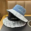 Nuevo Sombrero de Pescador de Mezclilla Lavada Estilo Japonés para Primavera y Verano con Adorno de Encaje, Versátil Bordado de Letras para Exteriores, Plegable Tendencia de Vacaciones