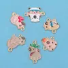 Joyas Creativas DIY Accesorios Dobles Colgantes Patrón de Capibara Capibara Aleación con Goteo de Aceite Collar Pulsera Colgante Venta al por Mayor