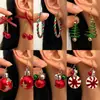 Pendientes de aleación con diseño de alce y copo de nieve, de estilo europeo y americano, con dibujos creativos, para Navidad.