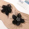 Estilo Fada Luxo Leve High-End Flor de Strass Coração Renda Pena de Avestruz Rosa DIY Acessório de Cabelo Feito à Mão Acessório de Corsage