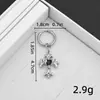 Brincos Argola com Pingente de Cruz Coração Diamante Negro de Alta Qualidade, Presilhas de Orelha, Brincos Studs Escuros Unissex, Estoque de Fábrica