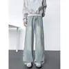 Jeans azules retro americanos para hombre, estilo primavera y otoño, vibra de calle, marca de moda, pantalones rectos geniales y holgados para adolescentes