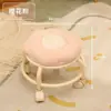 Banqueta Baixa Giratória Doméstica em Forma de Flor com Rodas, Banqueta Pequena Móvel para Sala de Estar, Troca de Sapatos, Cuidado Infantil e Assento para Preenchimento de Costuras