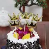 Birthday cake scene card insert love birthday cake five-pointed star PU flag decoration cake scene supplies