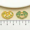 Ouro Fosco Estilo Chinês Pingente de Cadeado da Paz Ruyi Lótus de Pêssego Lótus Dupla Face Ventilador de Lótus Pingente para Colar DIY Acessórios de Joias
