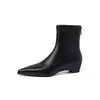 Botines Elásticos Super Elásticos Estilo Coreano Botas Adelgazantes para Mujer Botines de Tacón Oculto Botines Individuales Llegada Nueva de Invierno Punta Fina Cremallera Trasera Tacón Medio Botines Elásticos para Tobillo