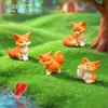 Micro-paisaje Lindas Figuras de Familia de Zorros Pequeños Kawaii Partículas Jardinería Paisajismo DIY Accesorios Decorativos Adornos Mini