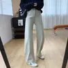 Jeans de tiro alto, corte slim estrecho curvo, elasticidad en cuatro direcciones, de Lyocell, para mujer, pantalones de otoño, pantalones anchos rectos holgados