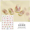 Nuevas Calcomanías de Gel para Uñas DIY Mariposa Blanca Calcomanías Pequeñas Corazón con Foil Dorado en Relieve Pegatinas para Uñas Calcomanías