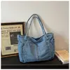 Bolso Casual de Lona Bolso Cruzado de Hombro de Mezclilla para Mujer Primavera 2026 Gran Capacidad Bolso de Mano Informal Bolso de Tela Ligero para Mujer
