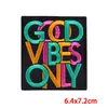 Venda Quente Transfronteiriça em estoque Quadrado Inglês Citações Inspiradoras Bordado Adesivos de Tecido Letra Colorida Acessórios DIY Adesivos de Tecido Zhang Zi