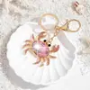 Moda Europea y Americana Nueva Llegada Serie Oceánica Llavero Lujo Creativo Lindo Versátil Cangrejo Llavero Colgante de Bolso