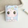 Cuaderno espiral de dibujos animados lindo, cuaderno de bolsillo estético de alta calidad, cuaderno pequeño A7 de tapa lateral, cuaderno creativo para mensajes y toma de notas para estudiantes