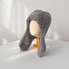 Gorro de Punto de Invierno de Pelo de Conejo Angora Protección para las Orejas Gorro de Lana Combinable Atmósfera Cálida de Otoño e Invierno Gorro Lei Feng Niños