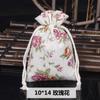Bolsa de lino con cordón impresa en chino para guardar joyas, bolsa vacía de embalaje, impresión directa de logo de fábrica, en stock 10*14