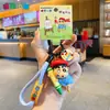 Llavero Colgante Auténtico Serie de Crayones Crayon Shin-Chan para Mujer Lindo Colgante de Muñeca para Mochila Escolar Pequeño Regalo