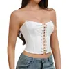 Nuevo Corsé de Corte Fruncido Soporte de Pecho Ropa Moldeadora de Cuerpo Control de Abdomen Correa de Sujeción Ajustada Corsé Sujetador Acanalado Faja
