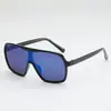 Gafas de Sol Aviador de Una Pieza con Montura Grande, Gafas Frescas con Montura Negra, Gafas de Sol para Conducir para Hombre, Modernas y Versátiles