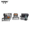 Mobiliário de Exterior Moderno Minimalista Shunde Liga de Alumínio Corda Sofá de Canto em L Chaise Longa Reclinável Fábrica de Foshan