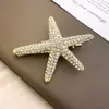 Grampo de Cabelo Estrela-do-Mar Exquisito Cravejado com Diamantes para Mulheres, Presilha de Cabelo Lateral de Luxo Leve, Acessório de Cabelo Estrela com Atmosfera Única