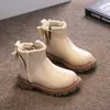 Sapatos Femininos Sapatos de Algodão de Duas Camadas 2026 Outono/Inverno Crianças Meninas Bebês Botas de Combate Botas de Princesa para Meninas Pequenas Botas Curtas com Pelúcia