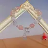 Pulseira de Borboleta com Franja de Olho de Gato Natural para Mulheres Pulseira de Água-Marinha Design de Nicho Ins Pulseira de Cristal de Alta Qualidade