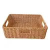 Cesto organizador de vime sintético para armário doméstico, mesa de centro, roupas, lanches, frutas e artigos de hotel.