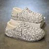 Pantuflas de Algodón Gruesas de Invierno para Pareja con Terciopelo, Cálidas e Impermeables, Pantuflas de Lana para el Hogar, Zapatos de Algodón