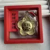 Ouro Puro 999 Flor da Fortuna Corrente para Celular Pingente Chaveiro Decoração de Bolsa Promoção de Festival Pequeno Presente