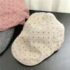 Chapéu de Moda de Alta Qualidade com Bolinhas em Jeans para Frente Unissex Primavera Outono Estilo Britânico Retrô Boné de Beisebol Chapéu de Proteção Solar Tendência