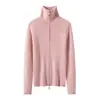 Nuevo cárdigan de punto acanalado grueso, elegante, versátil, de cachemira, casual, corte ajustado, abrigo suéter de cachemira para mujer, otoño e invierno