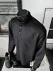 Camiseta Henley de Manga Larga Nueva de Moda Primavera/Otoño 2026 para Hombre, Corte Holgado, Casual, Color Sólido, Top de Moda Versátil
