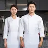 Roupa de trabalho de chef, manga longa, unissex, para outono e inverno, durável e respirável, adequada para pessoal de catering, hotel, restaurante e cozinha