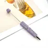 Caneta Criativa com Listras Retas e Totalmente Bordada com Pedras DIY Caneta Fofa Bordada com Pedras Coloridas Rhinestone Ins Caneta Esferográfica Exquisita para Escritório
